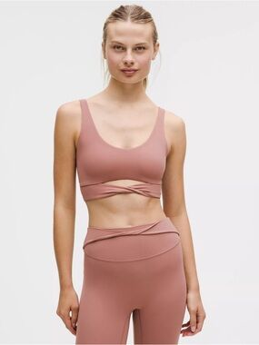 Lululemon Nulu Twist-Front Scoop Neck Bra - Light Support in Red Clay